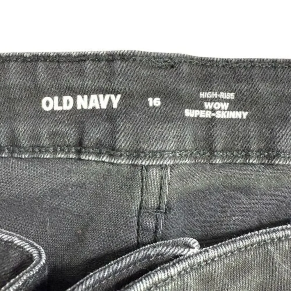 Old Navy Size 16 Wow Super Skinny High Rise Black Stretch Denim Womens Jean‎